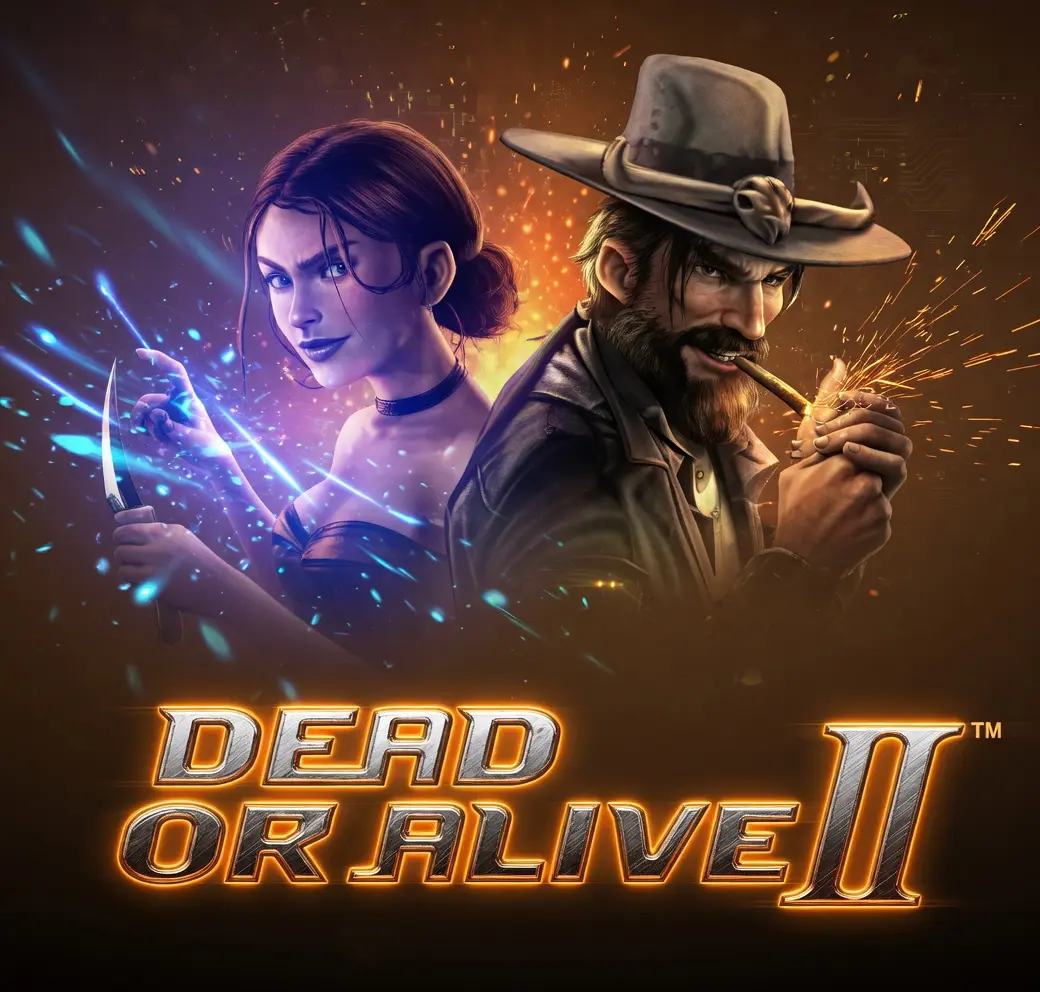 Dead or Alive 2 logo with two cowboy characters